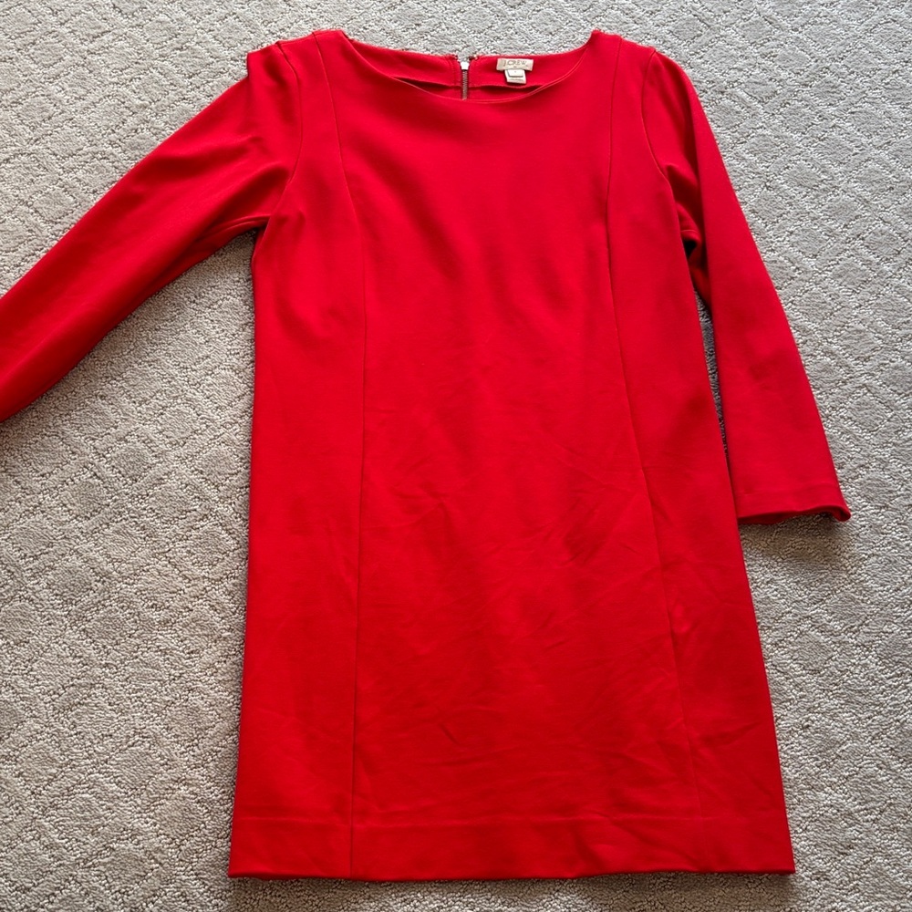 J. Crew Vibrant Red Shift Dress